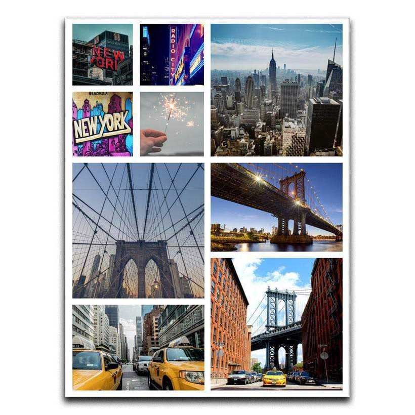 Portrait Personalised 9 Photo Collage Canvas